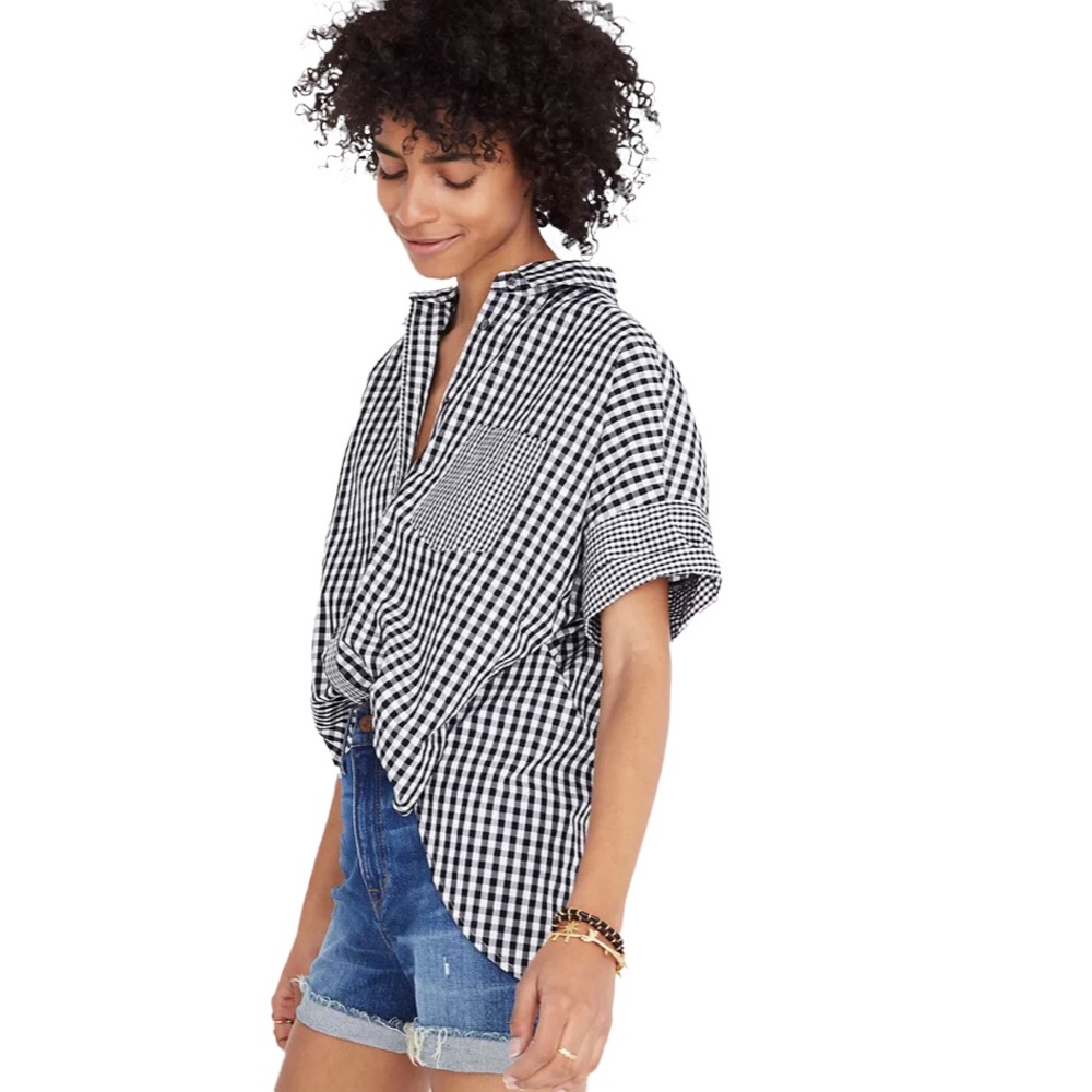 Madewell 100% Cotton Gingham Button-Down Oversized Shirt Medium